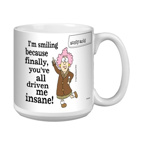 Free Shipping 🛒 Aunty Acid Funny Extra Large Mug, 20-Ounce Jumbo Coffee Cup, Hilarious, Unique Gag Gift for Office Coworkers, Insane XM27850 - Tree-Free Greetings