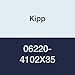 Kipp 06220-4102X35 Black Thermoplastic/Steel Star Grip, M10 External Thread, Style L, Metric, 63 mm Diameter, 35 mm Screw Length, 40 mm Height, Black Cap Color (Pack of 10)