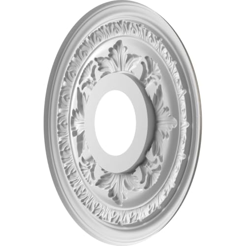 Image of Ekena Millwork 13 inchOD x 3 1 /2 inchID x 3 /4 inchP Baltimore Thermoformed PVC Ceiling Medallion (Fits Canopies up to 5 1 /4 inch), Aged Dark Steel