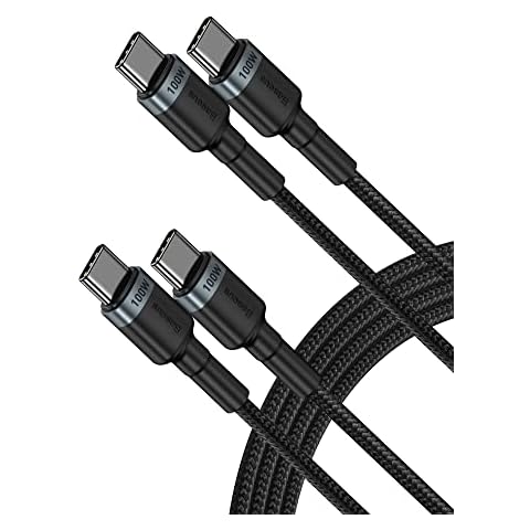 Baseus USB C to USB C Charger Cable, [2-Pack 2M] 100W 5A Fast Charging USB C Cable QC 4.0 Type C Charging Cable for MacBook Pro 2020, iPad Air 4, Samsung Galaxy S21 S22, Pixel, Steam Deck, Switch Cover