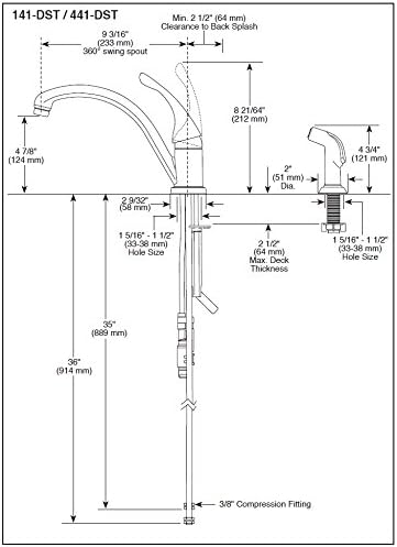 DELTA FAUCET 441-SS-DST, 3.00 x 12.80 x 21.80 inches, Stainless