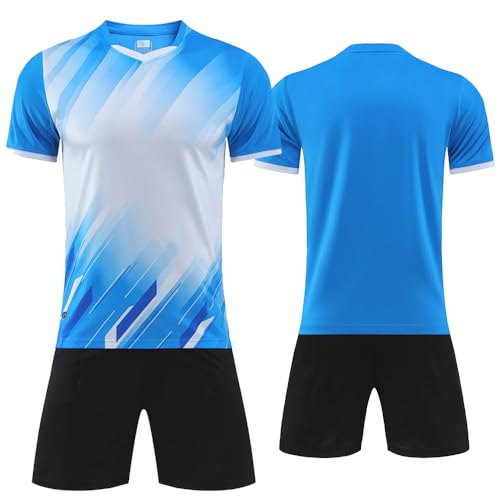 MEDUOLA Equipación de Fútbol Personalizada Camisetas de Fútbol Personalizadas para Adultos y Niños Personalizado Conjunto de Fútbol con Nombre y Número (Azul Claro 926)