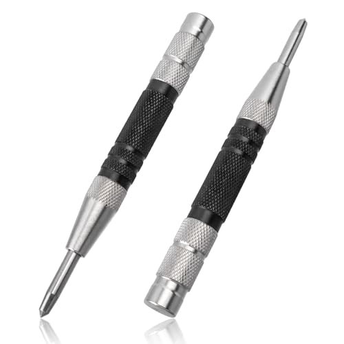 Mesee Lot De 2 Pointeau Automatique, Poinçons Centraux À Ressort, 155mm, Pour Bois, Mur, Plastique, Métal Mou, Verre De Fenêtre