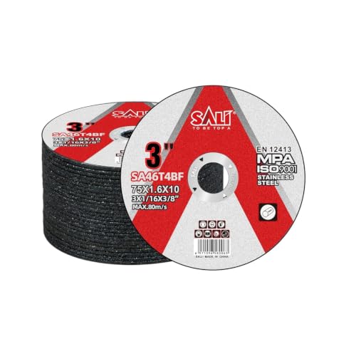 SALI 25 Pack 3 Inch Cut Off Wheels Thin Cutting Discs 1/16 x 3/8 with Aluminum Oxide Grit Aggressive Cutting for Metal & Stainless Steel Compatible with Angle Grinders