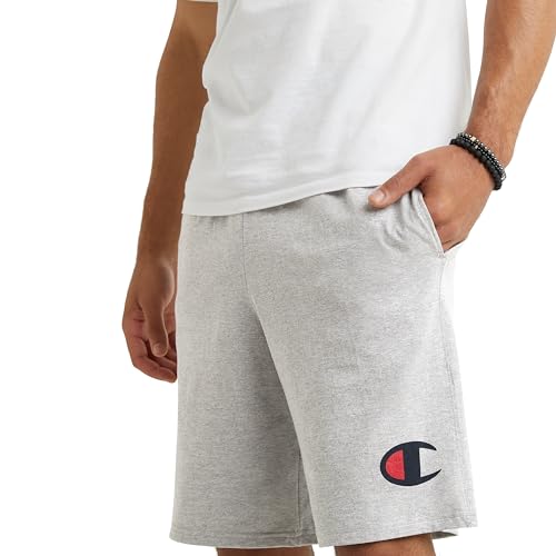 Image of Champion Men Graphic Lounge Short,Standard Fit,7 inch Inseam,Script Logo,Lightweight 100% Cotton Jersy,Available Regular,Big,Tall