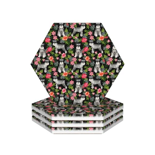 Dessous de verre Schnauzer céramique protège table salon set de table - 2