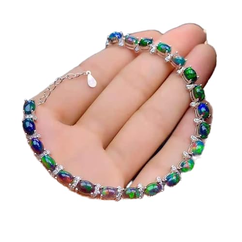 Bracelet opale noire naturelle, le bijou en argent 925 idéal au quotidien