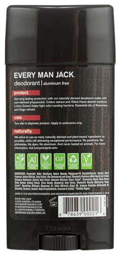 Image of Every Man Jack Deodorant Aluminum Free, Cedarwood 3 oz (Pack of 4)