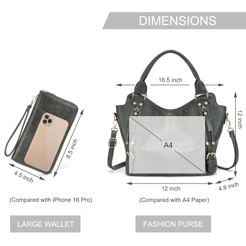 Image of Crossbody Bags for Women Large Hobo Purse Shoulder Handbag Wallet Set 2PCS | Soft PU Leather,Total 9 Pockets,Large Capacity,with a Spacious Functional Wallet,Detachable Shoulder Strap,Stylish Design