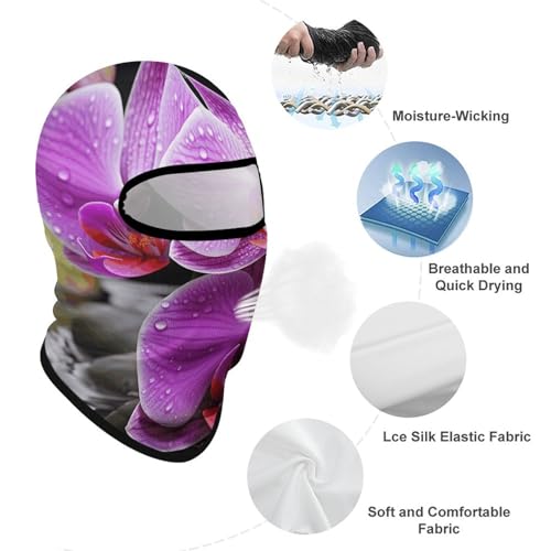 Máscara facial de pasamontaña morada para hombres y mujeres con protección solar transpirable y cubierta completa de cabeza para senderismo, ciclismo, running y conducción miniatura 3