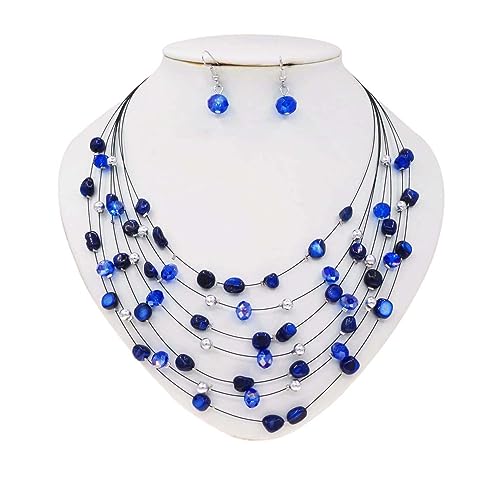 Collar de cuentas gruesas coloridas estilo gargantilla conchas para mujer 6