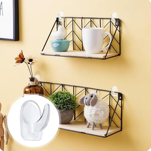 Selbstklebende Kunststoff-Wandhaken, klein, extra klebrig, transparent, zum Aufhängen ohne Bohren, für Küche, Badezimmer, 10 Stück