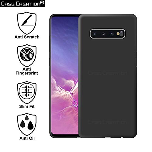 Image of Case Creation Luxurious OG Series for Samsung Galaxy S10 Case Cover,Anti-Dirty Slim Case Frosted Matte Cute Candy TPU Raised Bezel (Splash of Color) Back Cover for Samsung S10 -Black