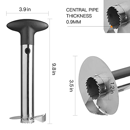 Image of Pineapple Corer and Slicer Tool, Premium Stainless Steel Pineapple Core Remover Tool with Detachable Handle, Super Fast and Easy Pineapple Cutter for Home & Kitchen (1)