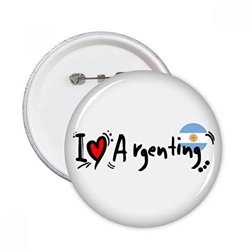 Badge rond illustration J'aime Argentine pins multicolore XL pour décoration textile