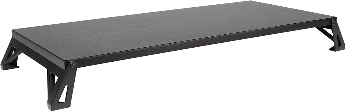 Soporte de monitor Lo Riser para monitores de 32", plataforma extra ancha, negro | Soporte de monitor ajustable para pantallas de 32 pulgadas, elevador de escritorio ergonómico, plataforma ancha, capacidad de 30 lb, negro