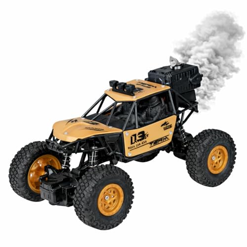 Image of Braintastic Rock Climbing RC Cart Off-Road Rock Crawler Truck Vehicle 2.4ghz 2wd 1: 20 Radio Remote Control Car Toys for Kids 5+ Years (Golden)