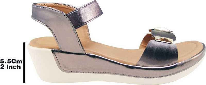 Image of Action Women's Platform Sandals| Block Heel| Glitter Embellished| Ankle Strap Bronze