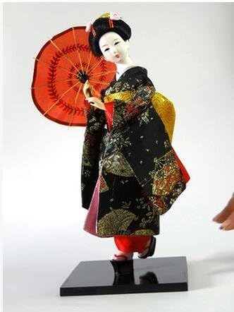 30cm Kawaii Traditional Japanese Geisha Kimono Doll Sculpture Japanese House Figurine Home Decoration Accessories (2)