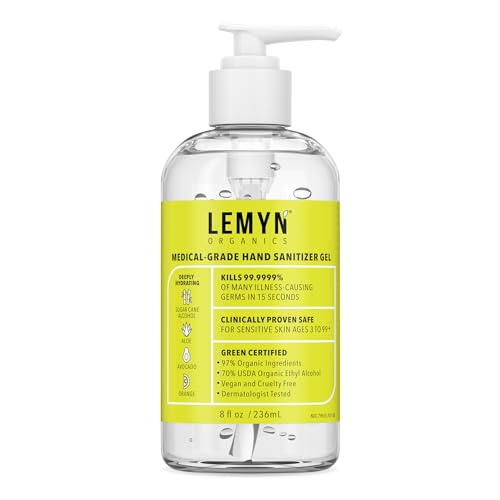 Lemyn Organics Medical‑Grade Hand Sanitizer Gel – 97 %...