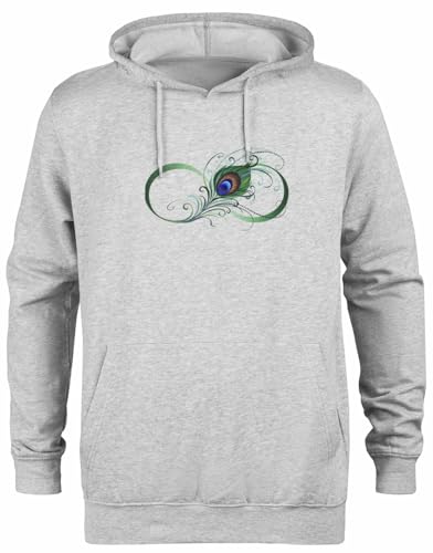 Sweat à capuche gris infini plume de paon idéal pour vos moments de détente