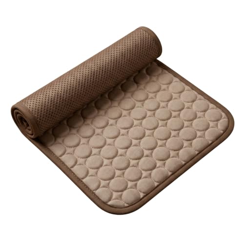 Pawlab Dog Cooling Mat - No Freeze Needed Self-Cooling Pad for Dogs Washable Portable for Crate Kennel Car Sofa Bed Floor Indoor Outdoor Summer Use (Coffee (NEW) 2XL)