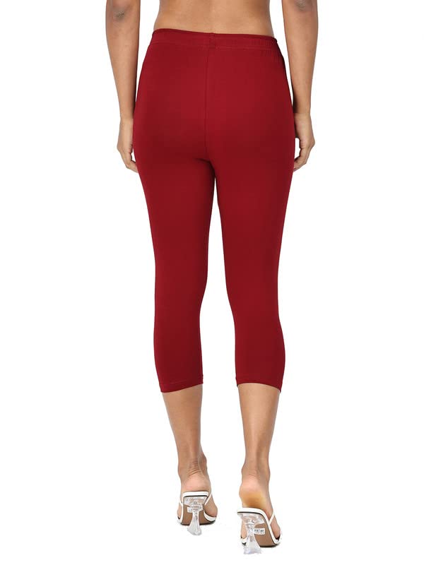 Image of Robinbosky Premium Stretchable Cotton Capri Legging for Women | Suitable for Formal wear & Casual wear | High-End Elastic Makes. The Leggings Squat Proof and Durable for Travel, Yoga, & Workout.