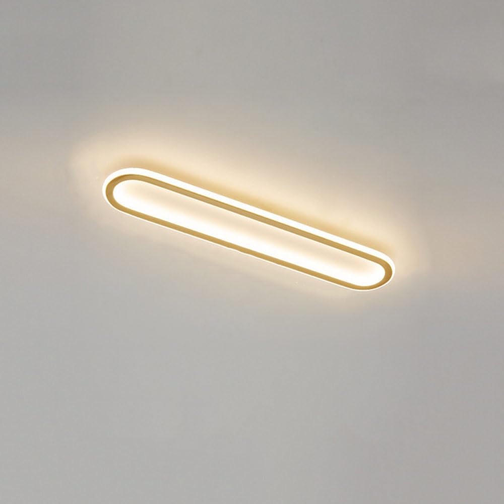 Plafonnier LED moderne en métal brossé, luminaire minimaliste haut de gamme