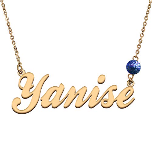 HUAN XUN Custom Choker Birthstone Yanise Name Necklace Best