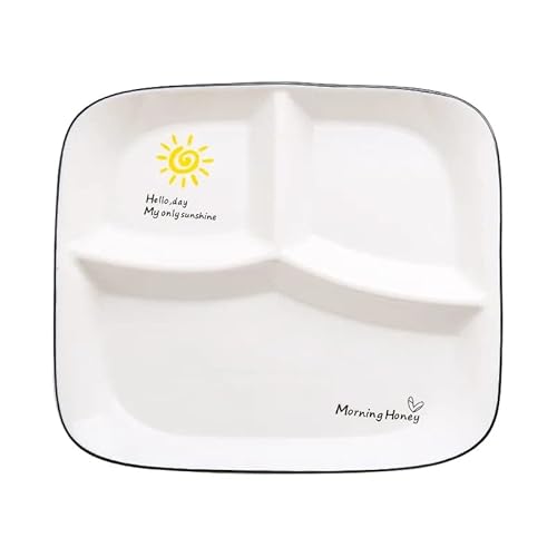 OnePine Piatto 3 Scomparti Ceramica, Controllo Porzioni, Nutrizionale Con Divisori per Adulti e Dimagrire