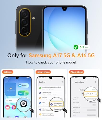 Image of FNTCASE for Galaxy A17 /A16 5G Phone Case: for Samsung A17 Cases [Compatible with Magsafe] [Screen Protector] Matte Translucent Military Grade Protection for Samsung A 17 & A 16 4G Cover - Black