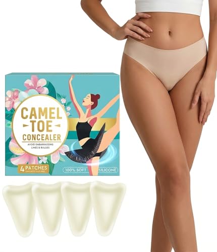 Camel Toe Concealer 4Pcs Reusable Camel Toe Hider Seamless Silicone Cover for Women Leggings Swimwear and Activewear