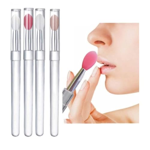 Pennello per labbra in silicone con coperchio in silicone ombretto e rossetto lucido pennello per labbra strumento maschera strumenti cosmetici pennelli trucco labbra G5G6