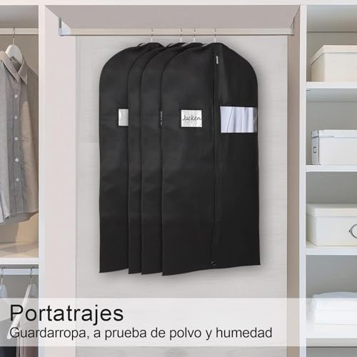 Miniatura 4 de 60x100cm Fundas Ropa Negro 4 Pcs Fundas Para Armarios Ventana Visible Bolsa De Traje Antipolvo Para Almacenamiento De Vestidos Funda De Ropa, Bomei Pack