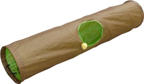 Cat Tunnel Collapsible PET Kitten Play 50" L with a Toy Color:Green