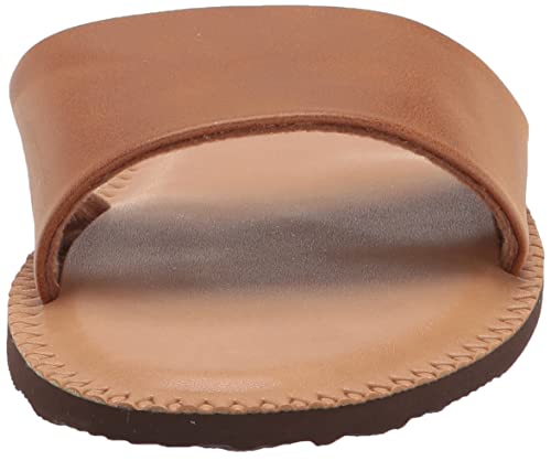 Volcom Women's Simple Synthetic Leather Strap Slide Sandal, Tan, 8 B Us #TOP1