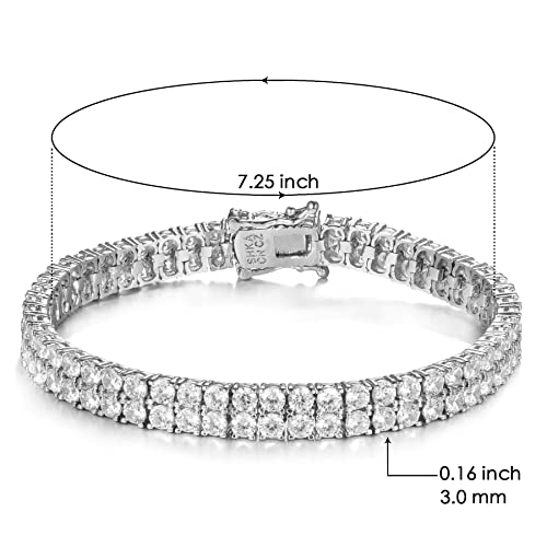 SHKA 2 Rows Tennis Bracelet 18K Women’s Bracelet CZ Bracelets with Sparking Cubic Zirconia2