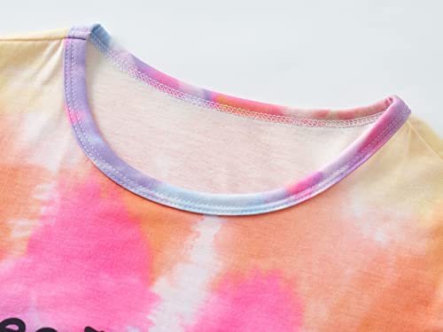 Tie Dye Butterfly Pajamas For Girls Soft Summer Jersey Shirt & Shorts Set Big Kid Size 12 #TOP1