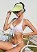 Womens Sun Visor Hat Wide Brim Summer Sun Hats UPF 50+ UV Protection Beach Hats Foldable Golf Visor for Women Neon Yellow