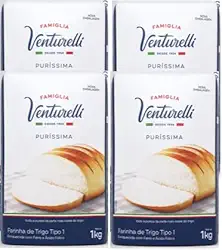 Farinha De Trigo Tipo 1 Famiglia Venturelli Puríssima pct 1 Kg 4 Unidades