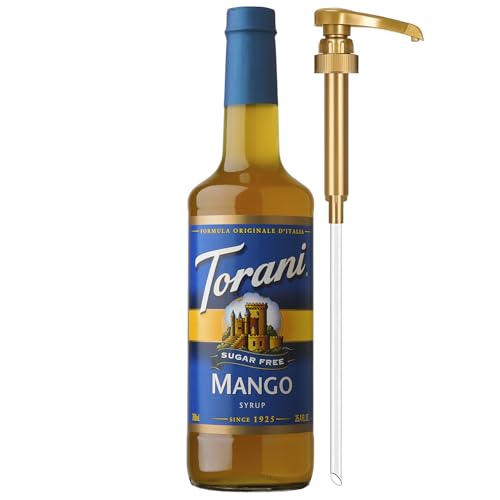 Torani Sugar-Free Syrup, Mango Flavor, Pump Included, 25.4 Fl Oz