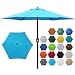 Blissun 7.5 ft Patio Umbrella, Yard Umbrella Push Button Tilt Crank (Light Blue)
