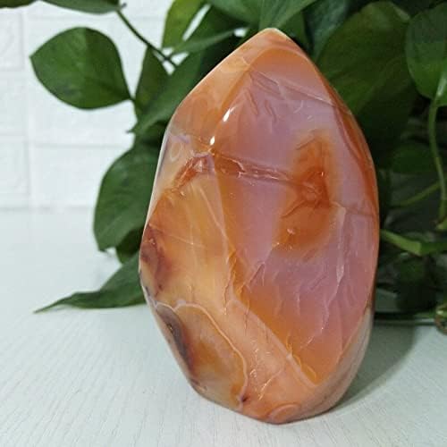 Natural Red Agate Crystal Flame Mini Stone Mineral Specimen Flame Home Decorated Stone - (Color: A44 368g 91mm)