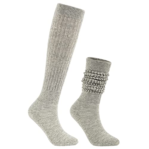Image of Zando Slouch Socks for Women - 80s 90s Knee High Scrunch Socks Soft Long Stacked Boot Sock Warm Winter Sock Daily Wear