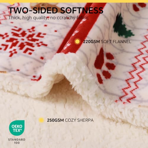 Image of Luciphia Waterproof Dog Christmas Blanket Fleece Sherpa Reversible Soft