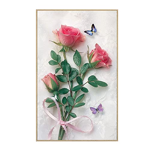 Broderie diamant kits complet grande taille peinture diamant 5D point de croix strass rose