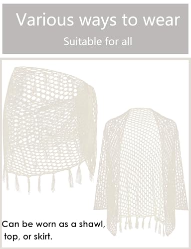 FEOYA Women Crochet Beach Skirt Hollow Out Swimsuit Cover Up Skirt for Bikini Bathing Suit3
