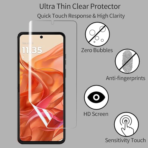 Image of BLACKSHEEP Tempered Glass Screen Guard For Motorola Razr 60 5G / Motorola Razr 60 Ultra 5G Cellphone Unbreakable Membrane Tempered Film With Front And Back Coverage Installation Kit- (Transparent 1)