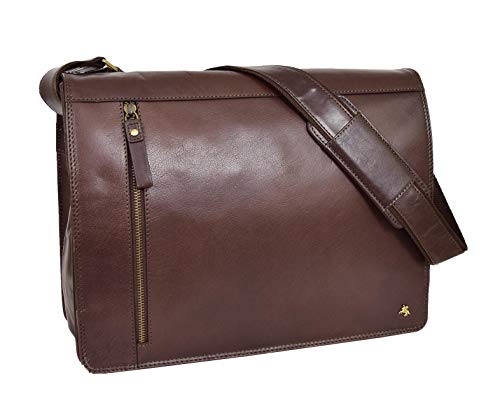 Bolso de cuero para hombre con organizador interno para oficina y viaje