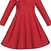 Girls Dress Red Christmas Knit Rib Pearl Bow Casual Party Size 6